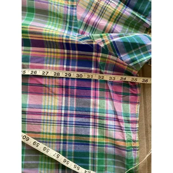 Polo Ralph Lauren Classic Fit Plaid Oxford Shirt Mens Sz 5XB NEW Blue Pink $125